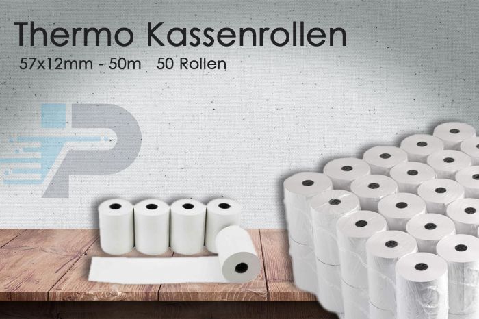 Thermo Kassenrollen 50m