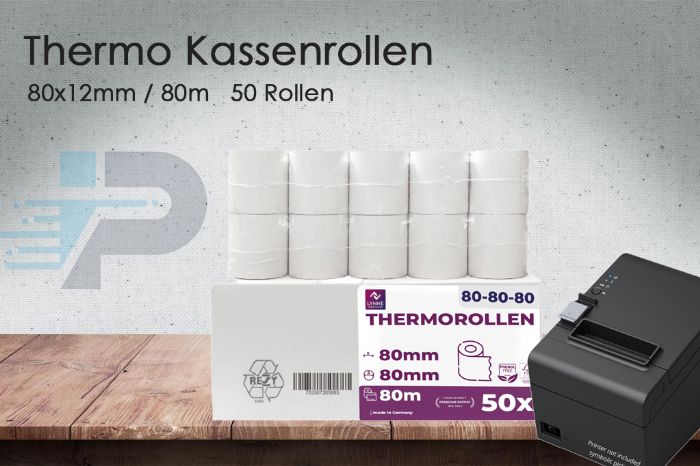 Thermo Kassenrollen 80mm